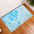 Fiji Masi With Hibiscus Tapa Tribal Rubber Doormat Sky Blue Pastel LT01 Blue - Polynesian Pride