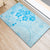 Fiji Masi With Hibiscus Tapa Tribal Rubber Doormat Sky Blue Pastel LT01 - Polynesian Pride