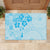 Fiji Masi With Hibiscus Tapa Tribal Rubber Doormat Sky Blue Pastel LT01 - Polynesian Pride