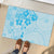 Fiji Masi With Hibiscus Tapa Tribal Rubber Doormat Sky Blue Pastel LT01 - Polynesian Pride