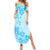 Fiji Masi With Hibiscus Tapa Tribal Summer Maxi Dress Sky Blue Pastel LT01 Women Blue - Polynesian Pride