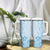 Fiji Masi With Hibiscus Tapa Tribal Tumbler With Handle Sky Blue Pastel