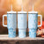 Fiji Masi With Hibiscus Tapa Tribal Tumbler With Handle Sky Blue Pastel