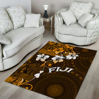 Fiji Masi With Hibiscus Tapa Tribal Area Rug Gold Version LT01 - Polynesian Pride