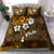 Fiji Masi With Hibiscus Tapa Tribal Bedding Set Gold Version LT01 - Polynesian Pride