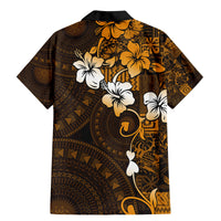 Fiji Masi With Hibiscus Tapa Tribal Family Matching Mermaid Dress and Hawaiian Shirt Gold Version LT01 - Polynesian Pride