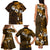Fiji Masi With Hibiscus Tapa Tribal Family Matching Tank Maxi Dress and Hawaiian Shirt Gold Version LT01 - Polynesian Pride