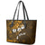 Fiji Masi With Hibiscus Tapa Tribal Leather Tote Bag Gold Version LT01 - Polynesian Pride