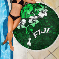 Fiji Masi Beach Blanket Fijian Hibiscus Tapa Green Version LT01 - Polynesian Pride