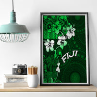 Fiji Masi Canvas Wall Art Fijian Hibiscus Tapa Green Version LT01 - Polynesian Pride