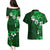 Fiji Masi Couples Matching Puletasi Dress and Hawaiian Shirt Fijian Hibiscus Tapa Green Version LT01 - Polynesian Pride