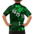 Fiji Masi Family Matching Puletasi Dress and Hawaiian Shirt Fijian Hibiscus Tapa Green Version LT01 - Polynesian Pride