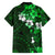 Fiji Masi Family Matching Puletasi Dress and Hawaiian Shirt Fijian Hibiscus Tapa Green Version LT01 - Polynesian Pride