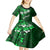 Fiji Masi Kid Short Sleeve Dress Fijian Hibiscus Tapa Green Version LT01 - Polynesian Pride