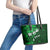 Fiji Masi Leather Tote Bag Fijian Hibiscus Tapa Green Version LT01 - Polynesian Pride