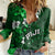 Fiji Masi Women Casual Shirt Fijian Hibiscus Tapa Green Version LT01 Female Green - Polynesian Pride