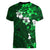 Fiji Masi Women V Neck T Shirt Fijian Hibiscus Tapa Green Version LT01 - Polynesian Pride