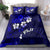 Fiji Masi Bedding Set Fijian Hibiscus Navy Blue Gold Version LT01 - Polynesian Pride