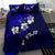 Fiji Masi Bedding Set Fijian Hibiscus Navy Blue Gold Version LT01 - Polynesian Pride