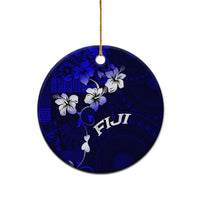 Fiji Masi Ceramic Ornament Fijian Hibiscus Navy Blue Gold Version LT01 - Polynesian Pride