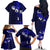 Fiji Masi Family Matching Off Shoulder Long Sleeve Dress and Hawaiian Shirt Fijian Hibiscus Navy Blue Gold Version LT01 - Polynesian Pride