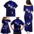 Fiji Masi Family Matching Puletasi Dress and Hawaiian Shirt Fijian Hibiscus Navy Blue Gold Version LT01 - Polynesian Pride