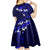 Fiji Masi Kid Short Sleeve Dress Fijian Hibiscus Navy Blue Gold Version LT01 - Polynesian Pride