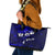 Fiji Masi Leather Tote Bag Fijian Hibiscus Navy Blue Gold Version LT01 Blue - Polynesian Pride