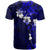 Fiji Masi T Shirt Fijian Hibiscus Navy Blue Gold Version LT01 - Polynesian Pride