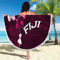 Fiji Masi Beach Blanket Fijian Hibiscus Tapa Pink Version LT01 - Polynesian Pride