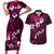 Fiji Masi Couples Matching Short Sleeve Bodycon Dress and Hawaiian Shirt Fijian Hibiscus Tapa Pink Version LT01 Pink - Polynesian Pride