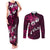 Fiji Masi Couples Matching Tank Maxi Dress and Long Sleeve Button Shirt Fijian Hibiscus Tapa Pink Version LT01 Pink - Polynesian Pride