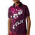 Fiji Masi Kid Polo Shirt Fijian Hibiscus Tapa Pink Version LT01 Kid Pink - Polynesian Pride