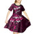 Fiji Masi Kid Short Sleeve Dress Fijian Hibiscus Tapa Pink Version LT01 - Polynesian Pride