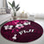 Fiji Masi Round Carpet Fijian Hibiscus Tapa Pink Version LT01 - Polynesian Pride