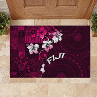 Fiji Masi Rubber Doormat Fijian Hibiscus Tapa Pink Version LT01 - Polynesian Pride