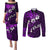 Fiji Masi Couples Matching Puletasi Dress and Long Sleeve Button Shirt Fijian Hibiscus Tapa Purple Version LT01 Purple - Polynesian Pride