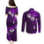 Fiji Masi Couples Matching Puletasi Dress and Long Sleeve Button Shirt Fijian Hibiscus Tapa Purple Version LT01 - Polynesian Pride