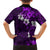 Fiji Masi Family Matching Tank Maxi Dress and Hawaiian Shirt Fijian Hibiscus Tapa Purple Version LT01 - Polynesian Pride
