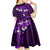 Fiji Masi Kid Short Sleeve Dress Fijian Hibiscus Tapa Purple Version LT01 - Polynesian Pride
