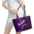 Fiji Masi Leather Tote Bag Fijian Hibiscus Tapa Purple Version LT01 - Polynesian Pride