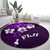 Fiji Masi Round Carpet Fijian Hibiscus Tapa Purple Version LT01 - Polynesian Pride