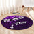 Fiji Masi Round Carpet Fijian Hibiscus Tapa Purple Version LT01 - Polynesian Pride