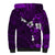 Fiji Masi Sherpa Hoodie Fijian Hibiscus Tapa Purple Version LT01 - Polynesian Pride