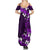 Fiji Masi Summer Maxi Dress Fijian Hibiscus Tapa Purple Version LT01 - Polynesian Pride