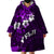 Fiji Masi Wearable Blanket Hoodie Fijian Hibiscus Tapa Purple Version LT01 - Polynesian Pride