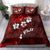 Fiji Masi Bedding Set Fijian Hibiscus Tapa Red Version LT01 - Polynesian Pride