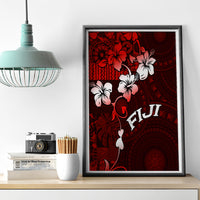 Fiji Masi Canvas Wall Art Fijian Hibiscus Tapa Red Version LT01 - Polynesian Pride