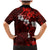 Fiji Masi Family Matching Mermaid Dress and Hawaiian Shirt Fijian Hibiscus Tapa Red Version LT01 - Polynesian Pride