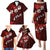 Fiji Masi Family Matching Puletasi Dress and Hawaiian Shirt Fijian Hibiscus Tapa Red Version LT01 - Polynesian Pride